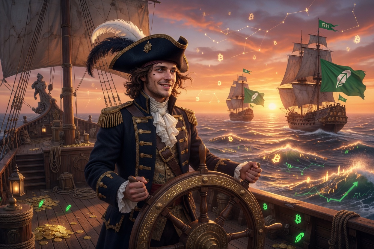 Captain's epic voyage at sunset